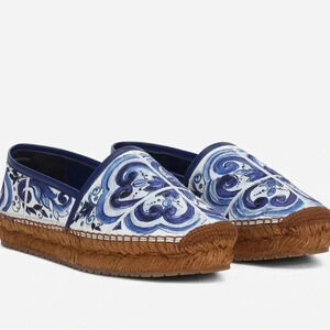 🔥🔥 DOLCE & GABBANA Printed brocade fabric espadrilles